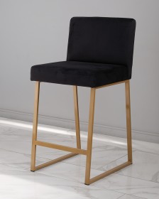 Барный стул визажиста черный-золотой
