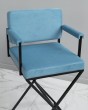 Барный стул для визажиста / бровиста голубой-черный — предпросмотр изображения 3