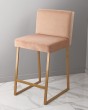 Барный стул визажиста кэмэл-золотой — предпросмотр изображения 1