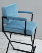 Барный стул для визажиста / бровиста голубой-черный — предпросмотр изображения 2
