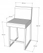 Барный стул визажиста бежевый - серебро — предпросмотр изображения 2
