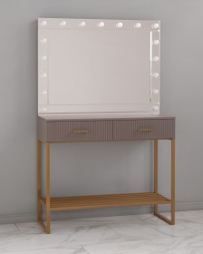 Гримерный стол визажиста с зеркальной рамой е14