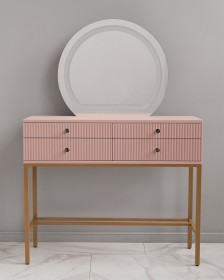 Гримерный стол розовый с Led зеркалом