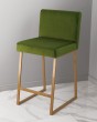 Барный стул визажиста зеленый-золотой — предпросмотр изображения 1